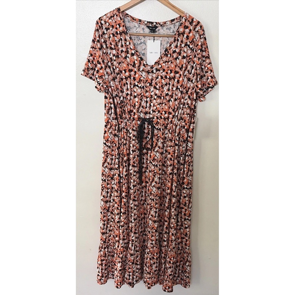 Saint + Sofia Women's Meredith V-Neck Dress Flare Multicolor size 14 Eu: XXL